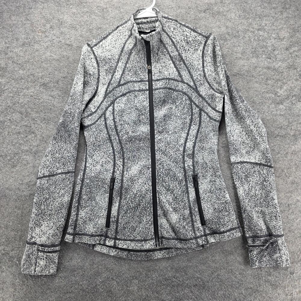 Lululemon Jacket Womens 10 Gray Basic Jacket Full Zip Zipped Pockets Thumbholes